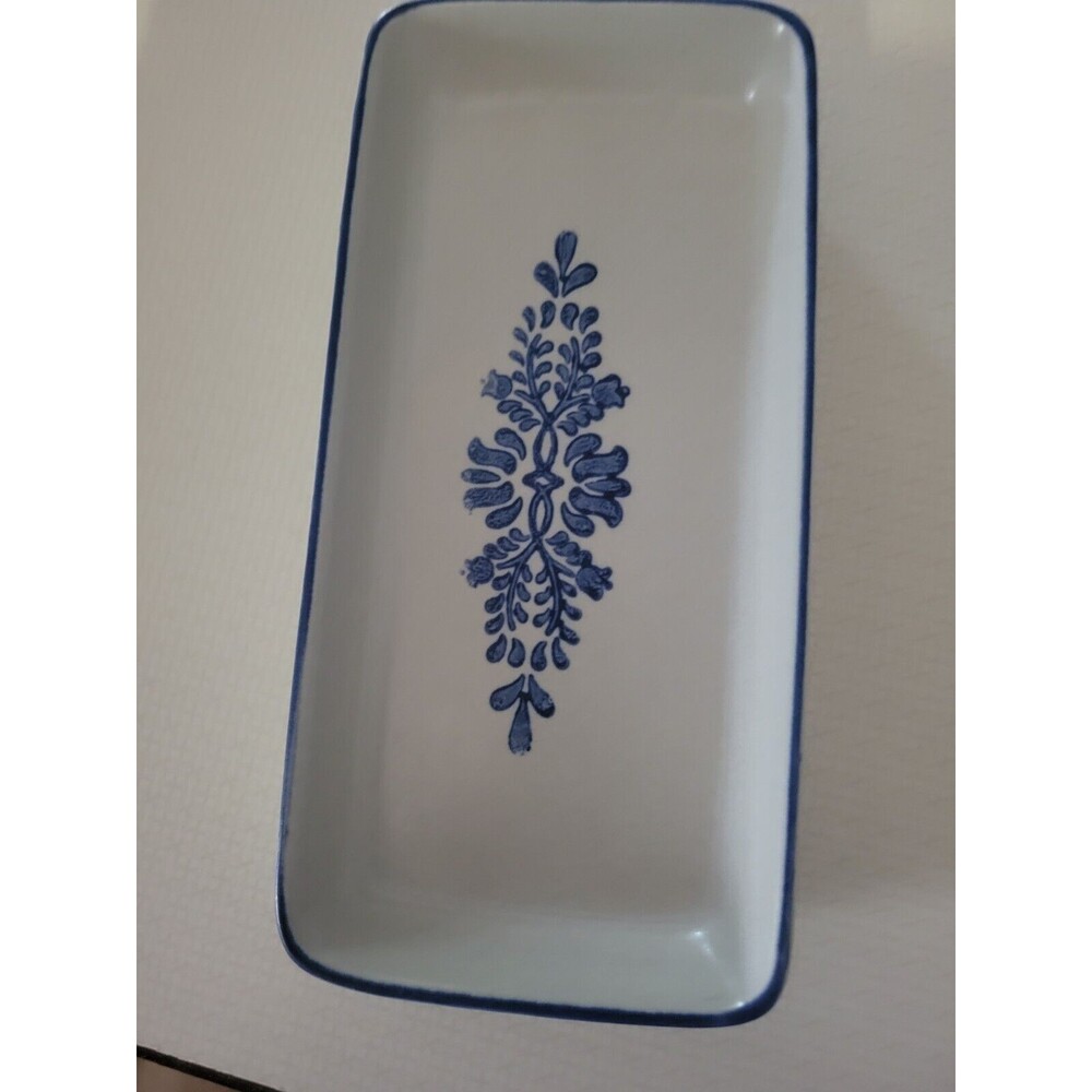 Pfaltzgraf Yorktowne Blue Flower Stoneware 7.625" Long Relish Dish Tray 716-51